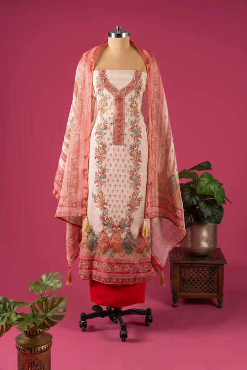 Cotton Linen Unstitched Suit
