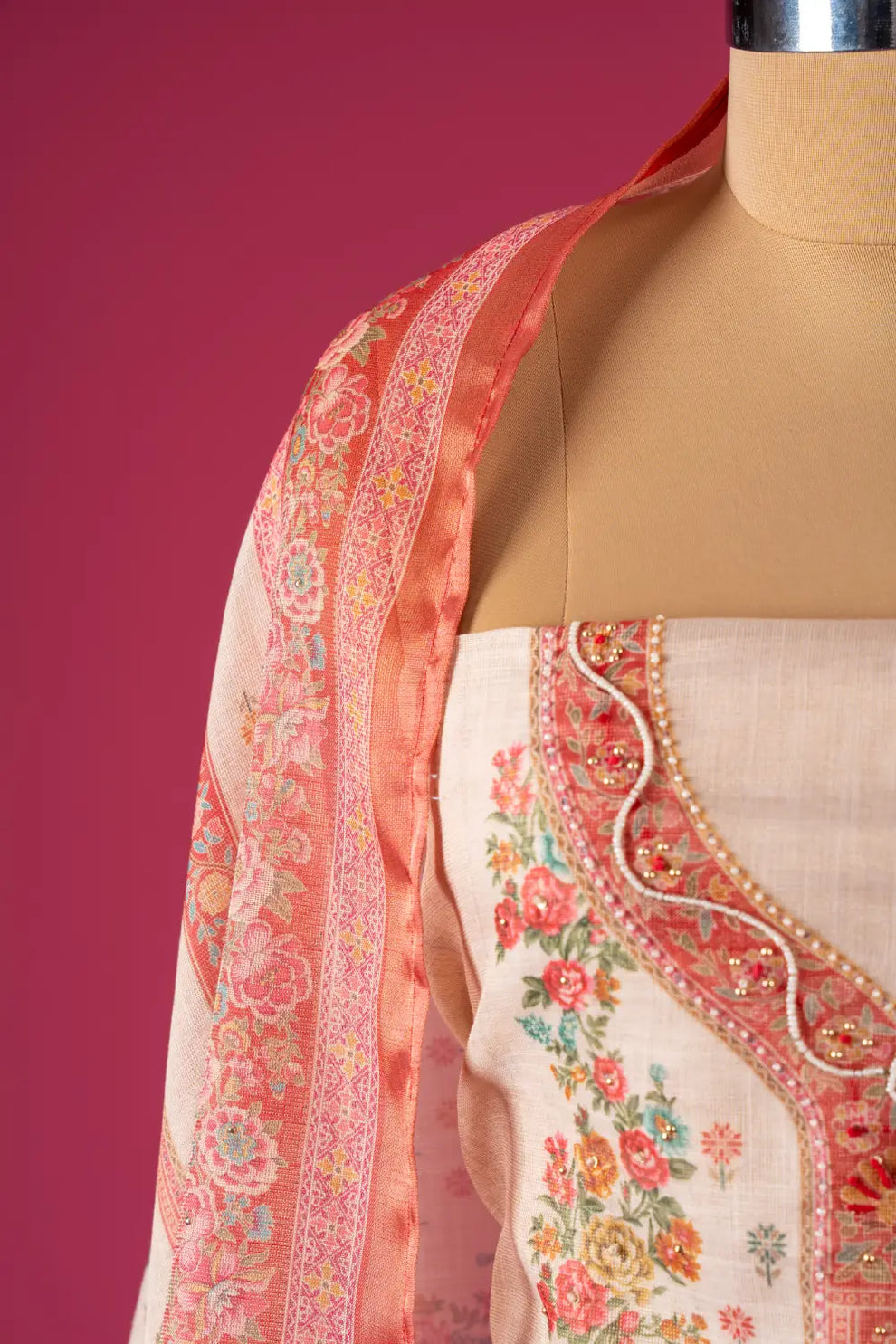 Cotton Linen Unstitched Suit