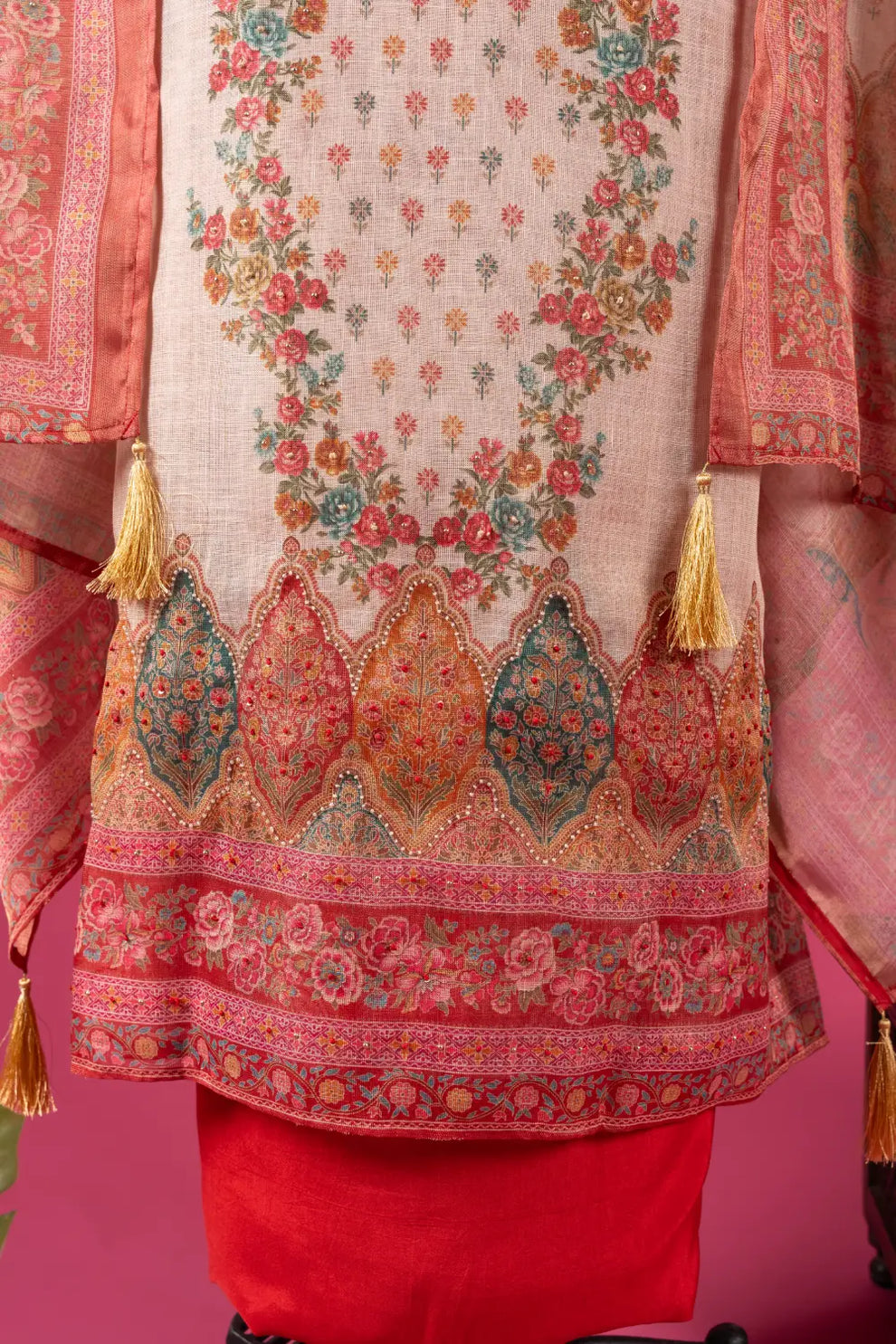 Cotton Linen Unstitched Suit