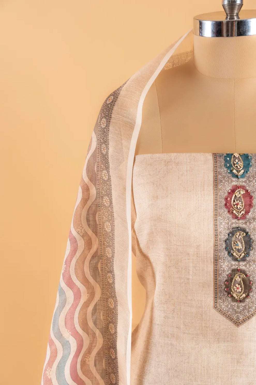 Cotton Linen Unstitched Suit