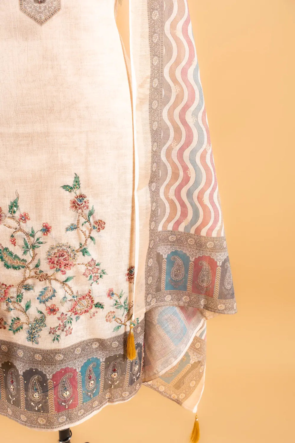 Cotton Linen Unstitched Suit