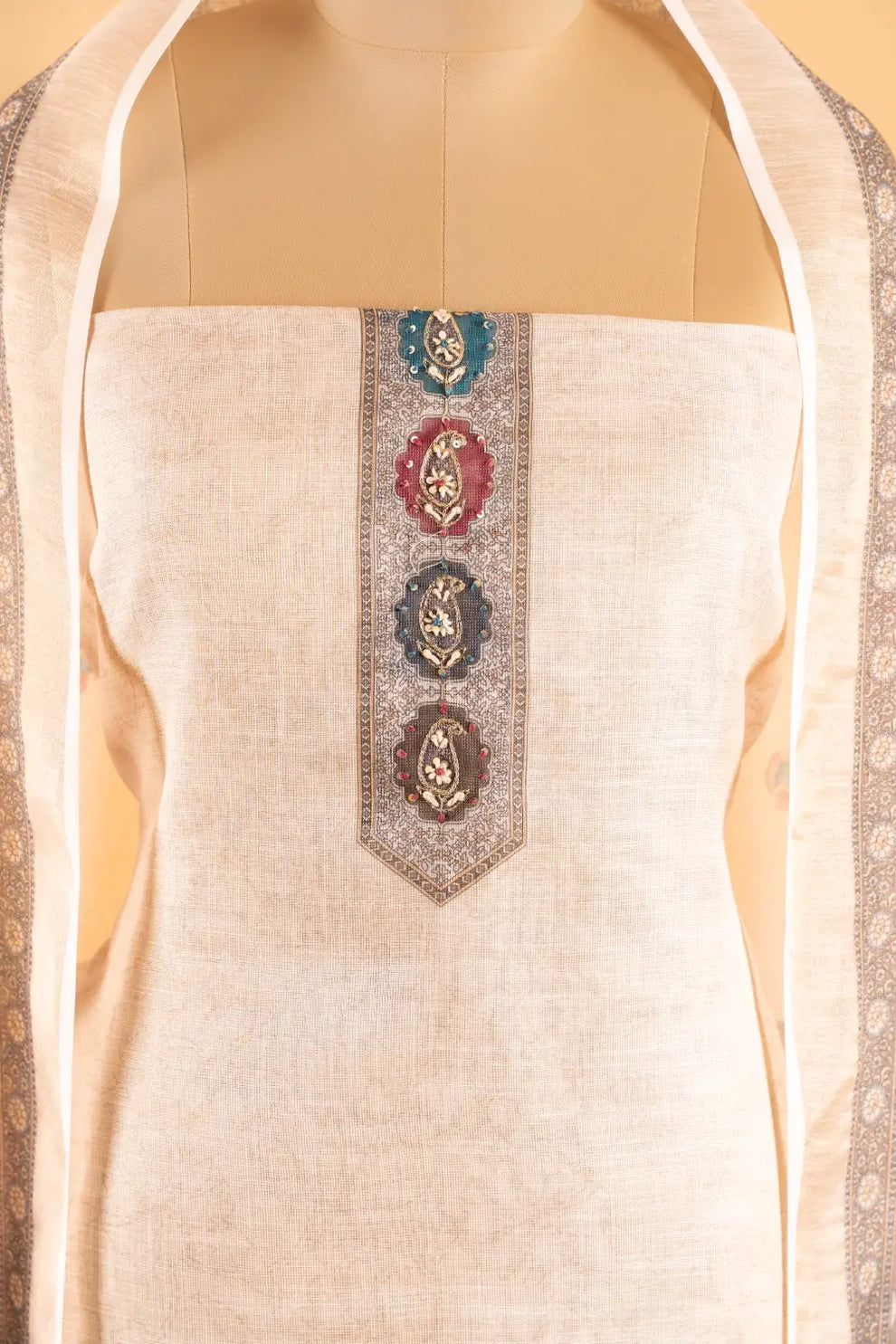 Cotton Linen Unstitched Suit