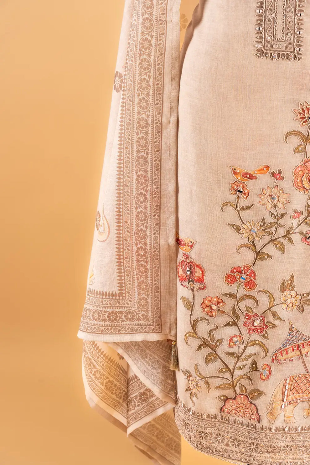 Cotton Linen Unstitched Suit