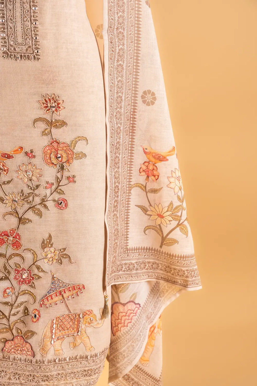 Cotton Linen Unstitched Suit