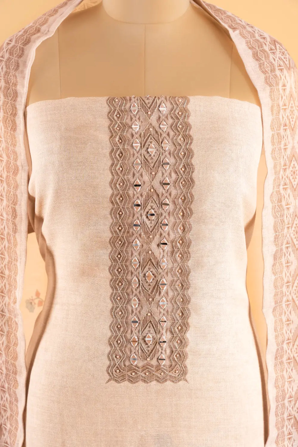 Cotton Linen Unstitched Suit