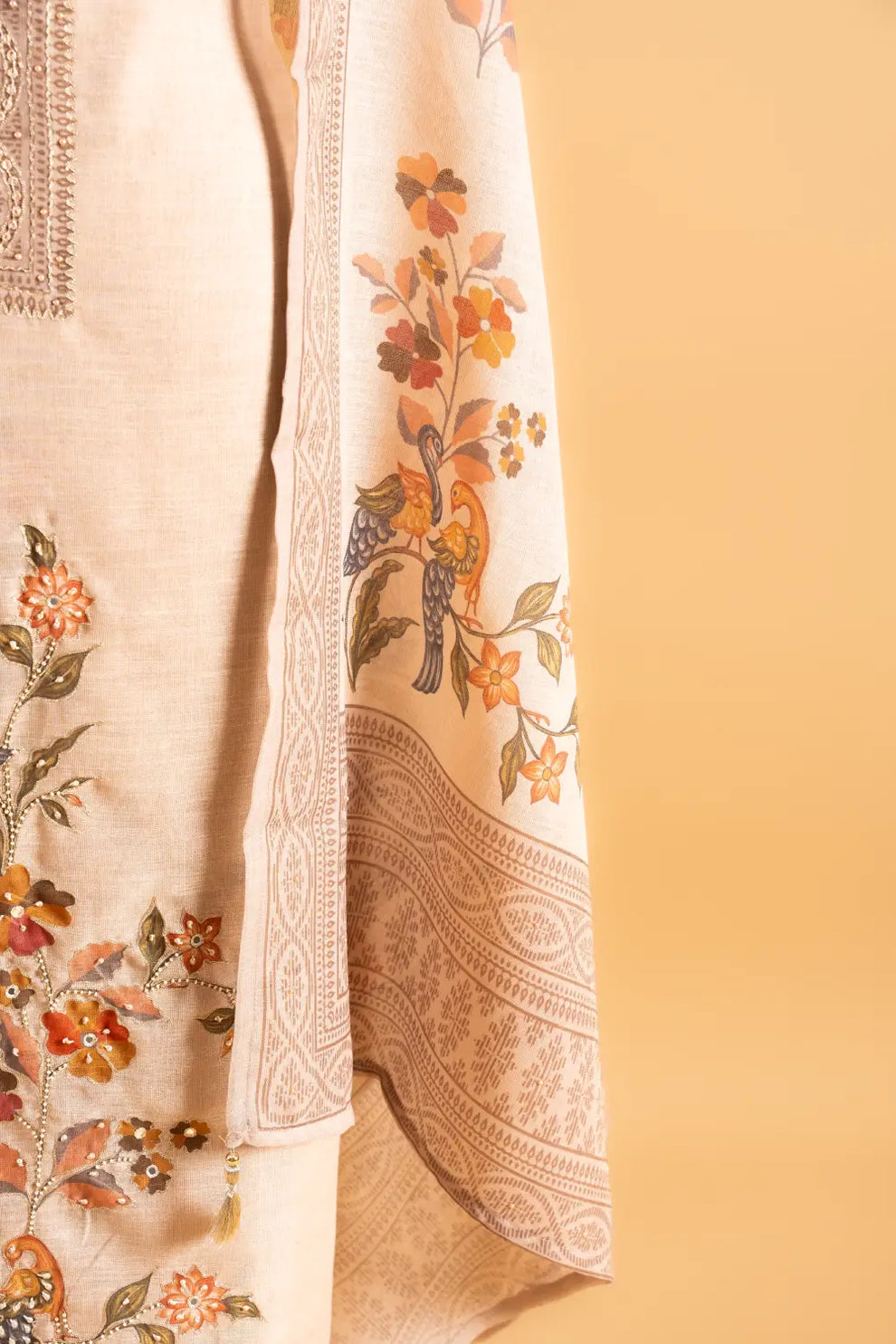 Cotton Linen Unstitched Suit