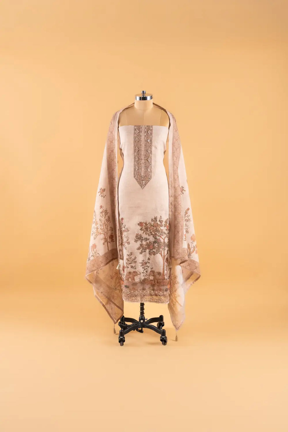 Cotton Linen Unstitched Suit