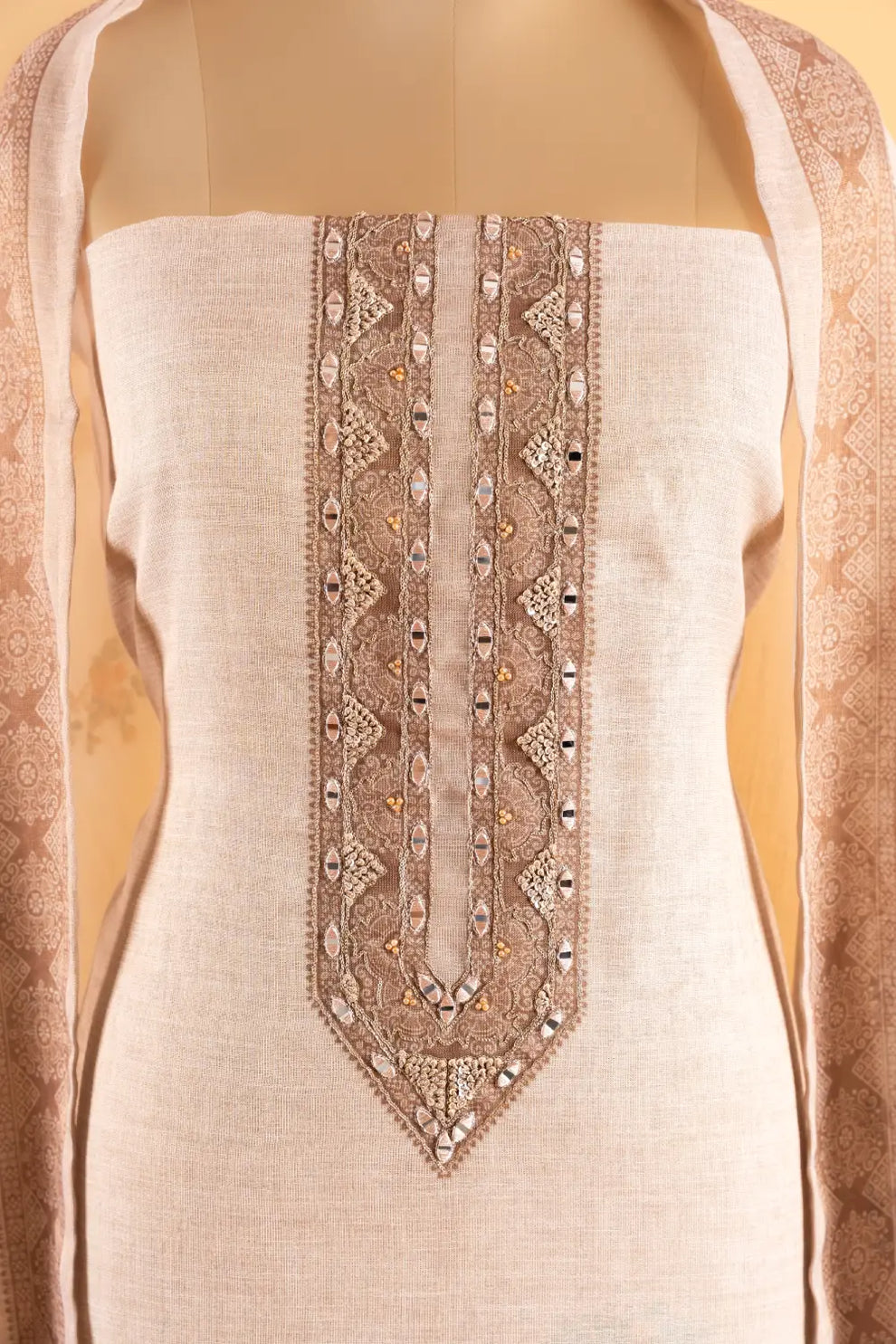 Cotton Linen Unstitched Suit