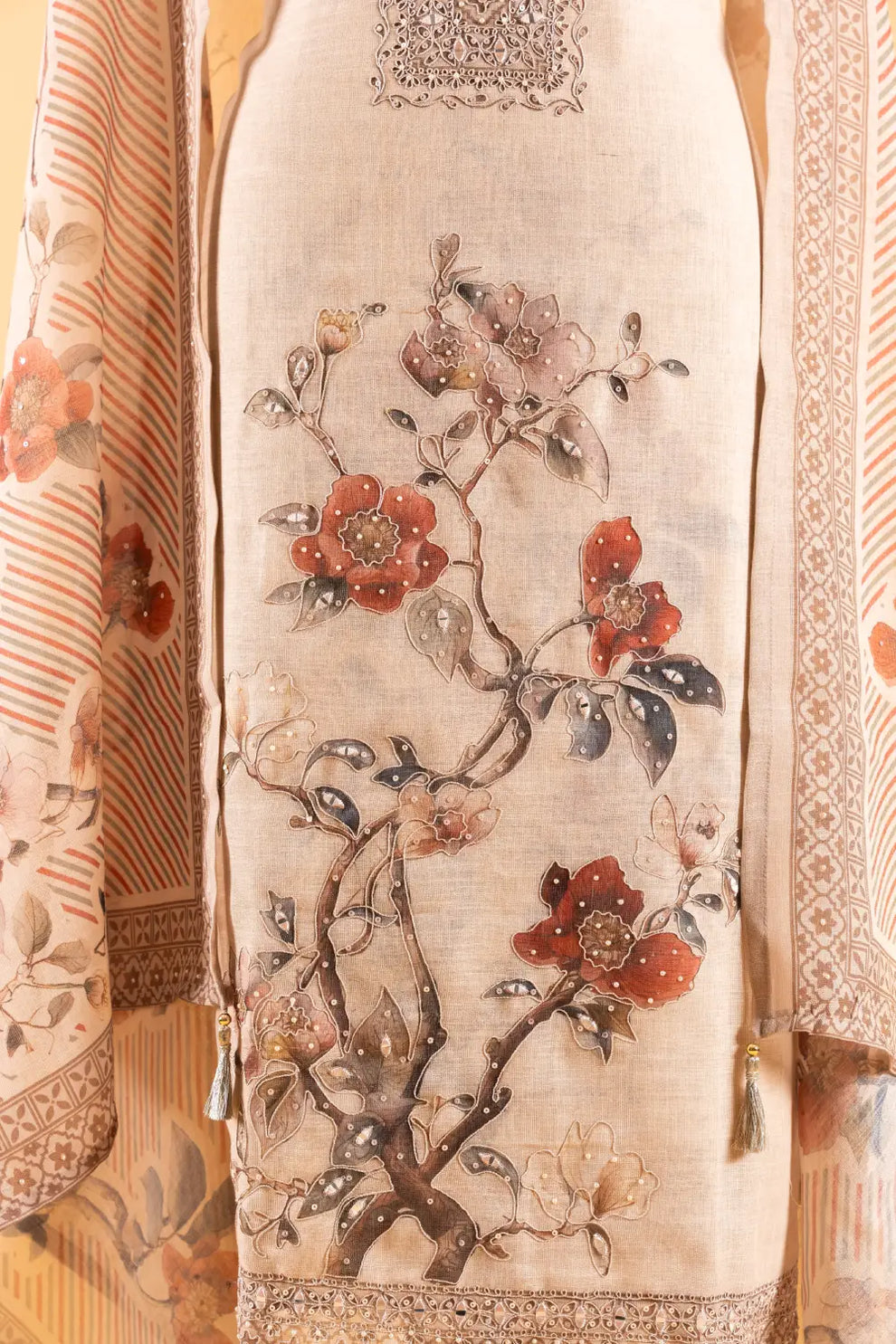 Cotton Linen Unstitched Suit
