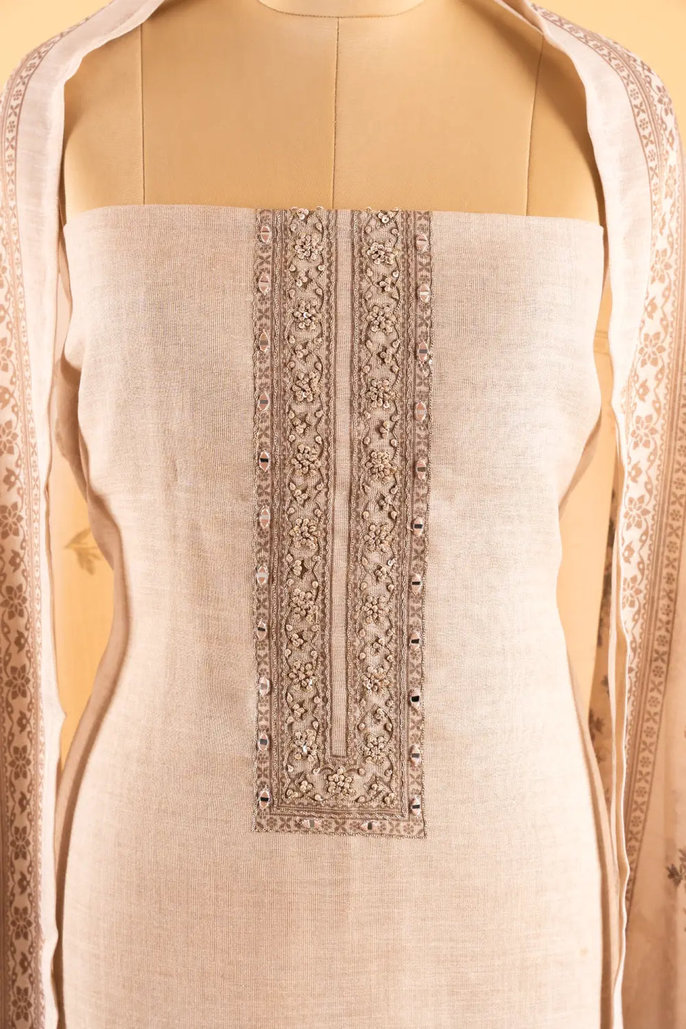 Cotton Linen Unstitched Suit